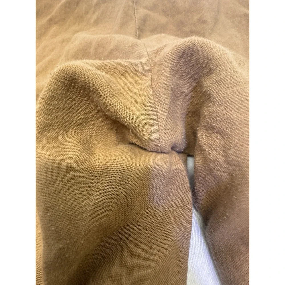 Giorgio Inserti Collezione Italiano Dress Pants Mens 42x36 Brown 100% Linen Y2K